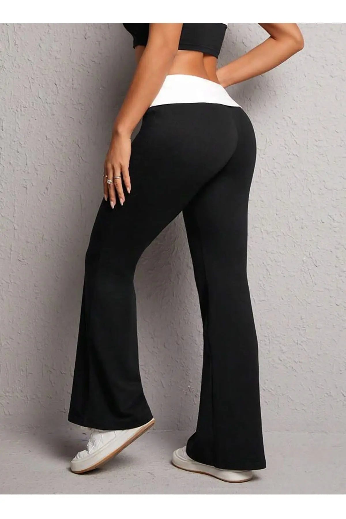 Çift Renk Pantalon Beyaz - Siyah - CRESSİVA