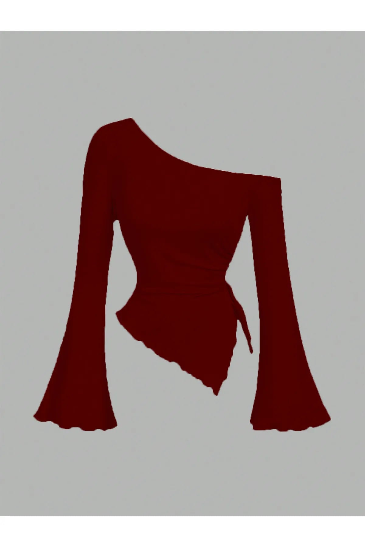 PİS DİKİM ASİMETRİK BLUZ BORDO - CRESSİVA