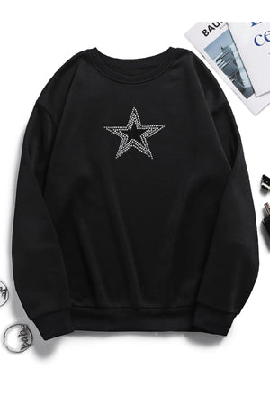 TAŞ BASKI BİSİKLET YAKA SWEATSHIRT - CRESSİVA