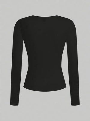 UZUN KOL BLUZ BASIC BLUZ SİYAH - CRESSİVA