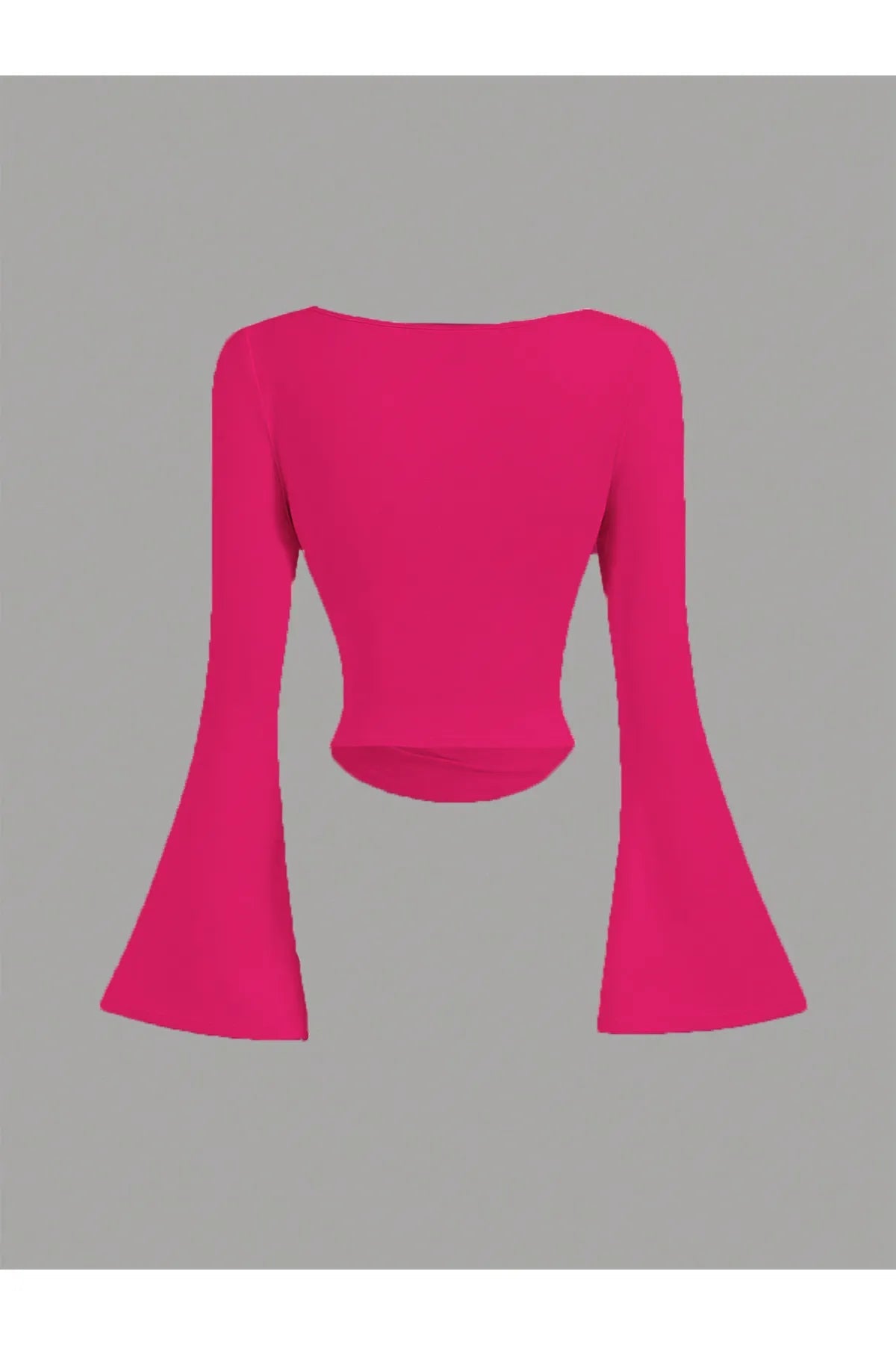 KAYIK YAKA İSPANYOL KOL BÜZGÜLÜ BLUZ PEMBE - CRESSİVA