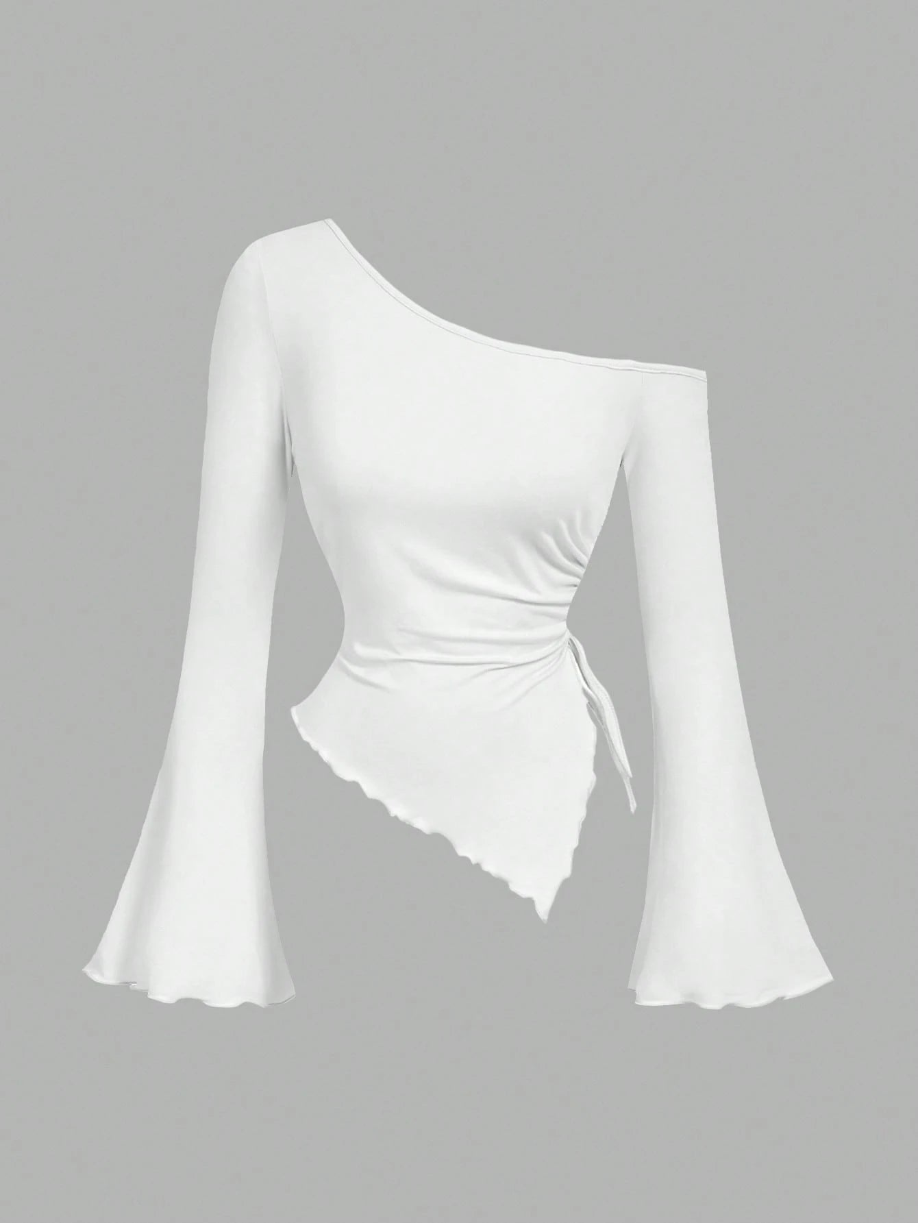 PİS DİKİM ASİMETRİK BLUZ BEYAZ - CRESSİVA