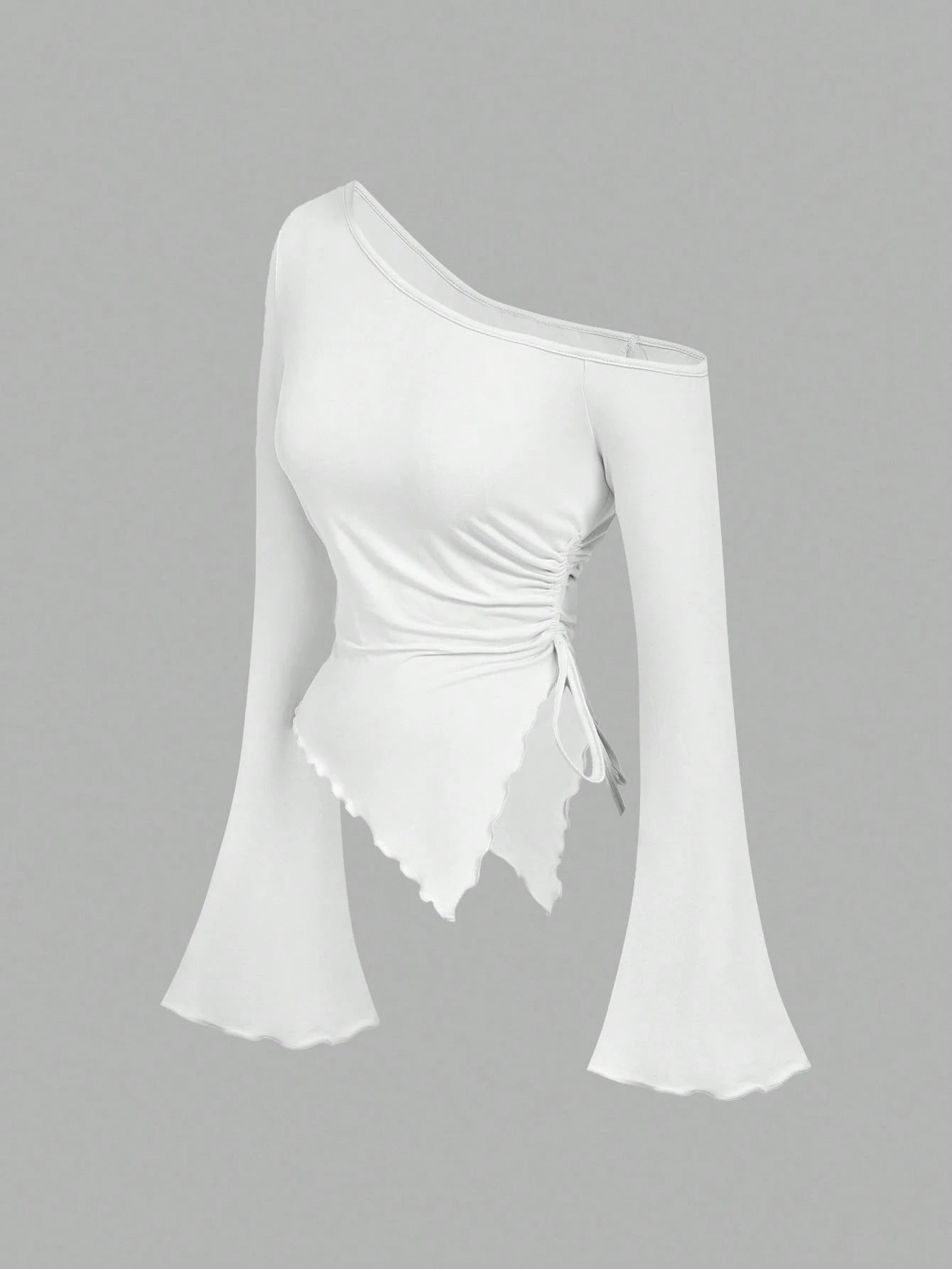 PİS DİKİM ASİMETRİK BLUZ BEYAZ - CRESSİVA