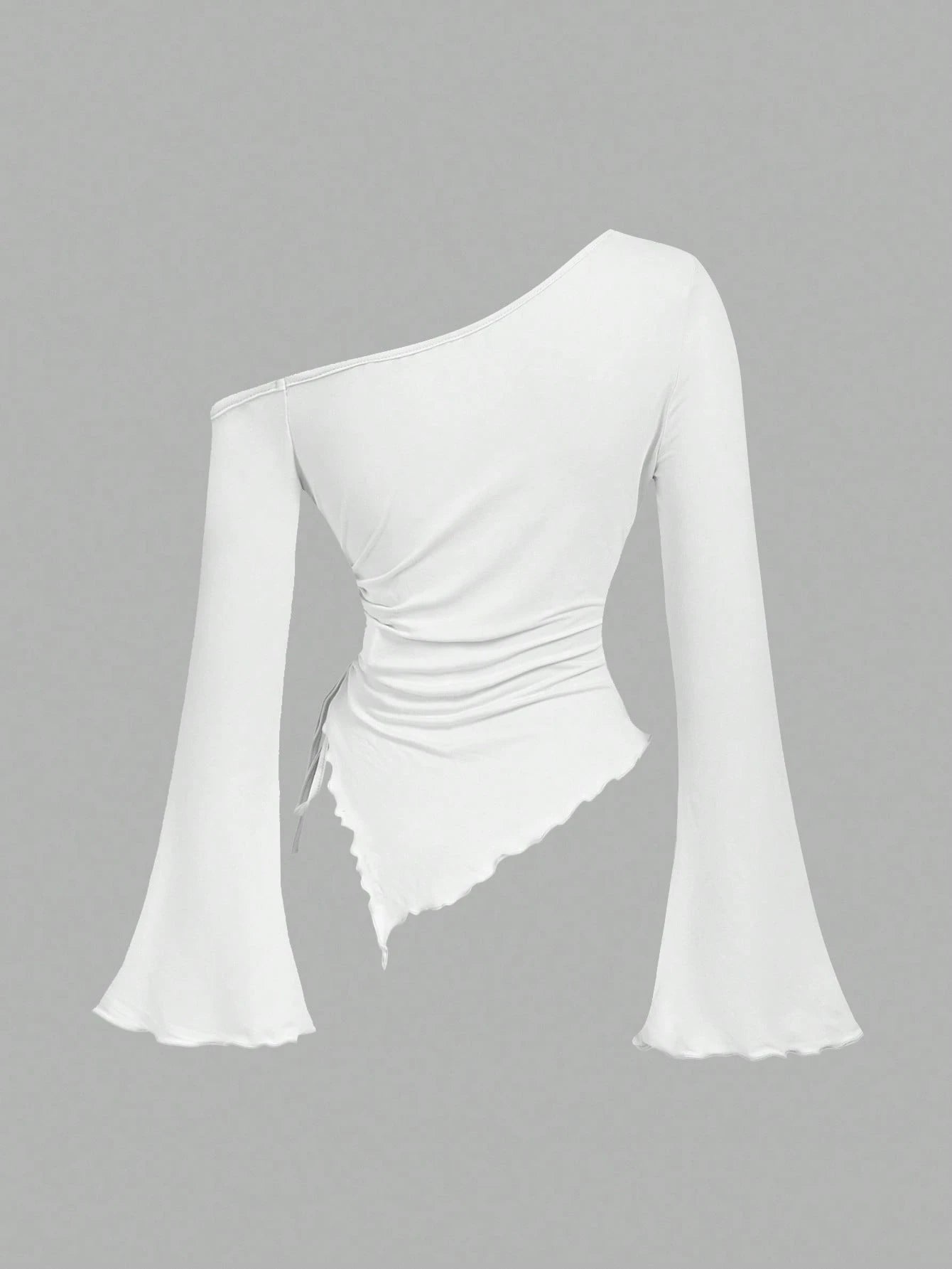 PİS DİKİM ASİMETRİK BLUZ BEYAZ - CRESSİVA