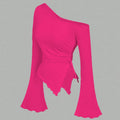 PİS DİKİM ASİMETRİK BLUZ FUŞYA - CRESSİVA