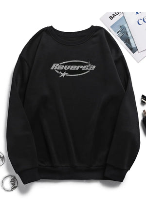 TAŞ BASKI BİSİKLET YAKA SWEATSHIRT - CRESSİVA