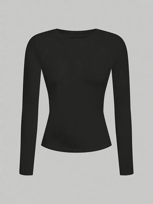 UZUN KOL BLUZ BASIC BLUZ SİYAH - CRESSİVA