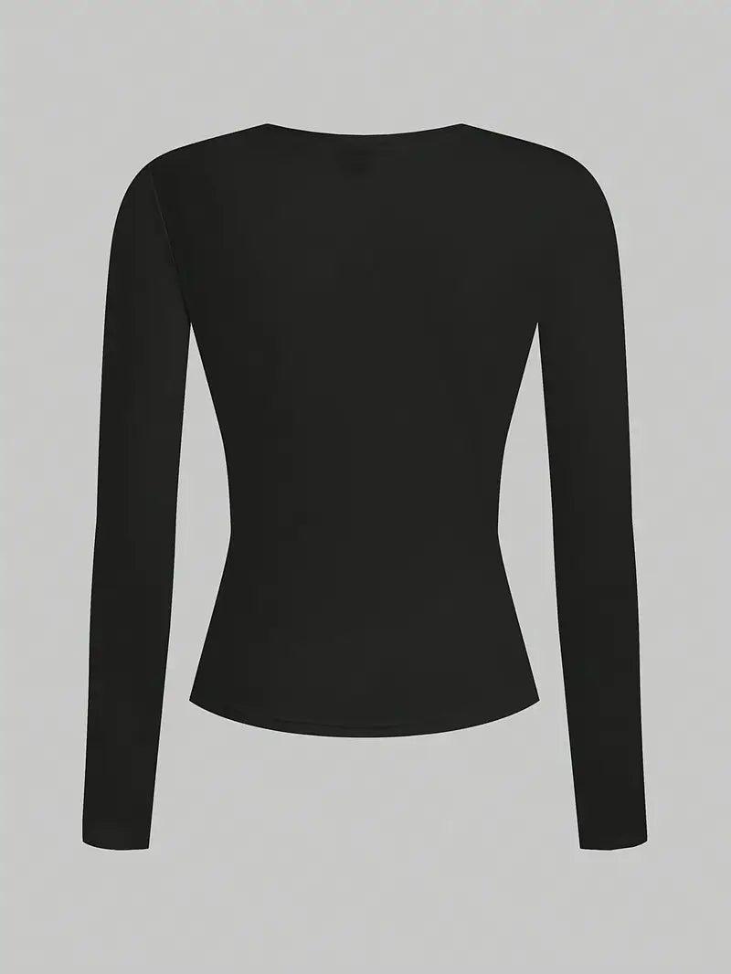 UZUN KOL BLUZ BASIC BLUZ SİYAH - CRESSİVA