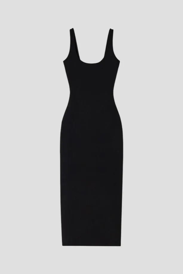 YUVARLAK YAKA BASIC ELBİSE SİYAH - CRESSİVA